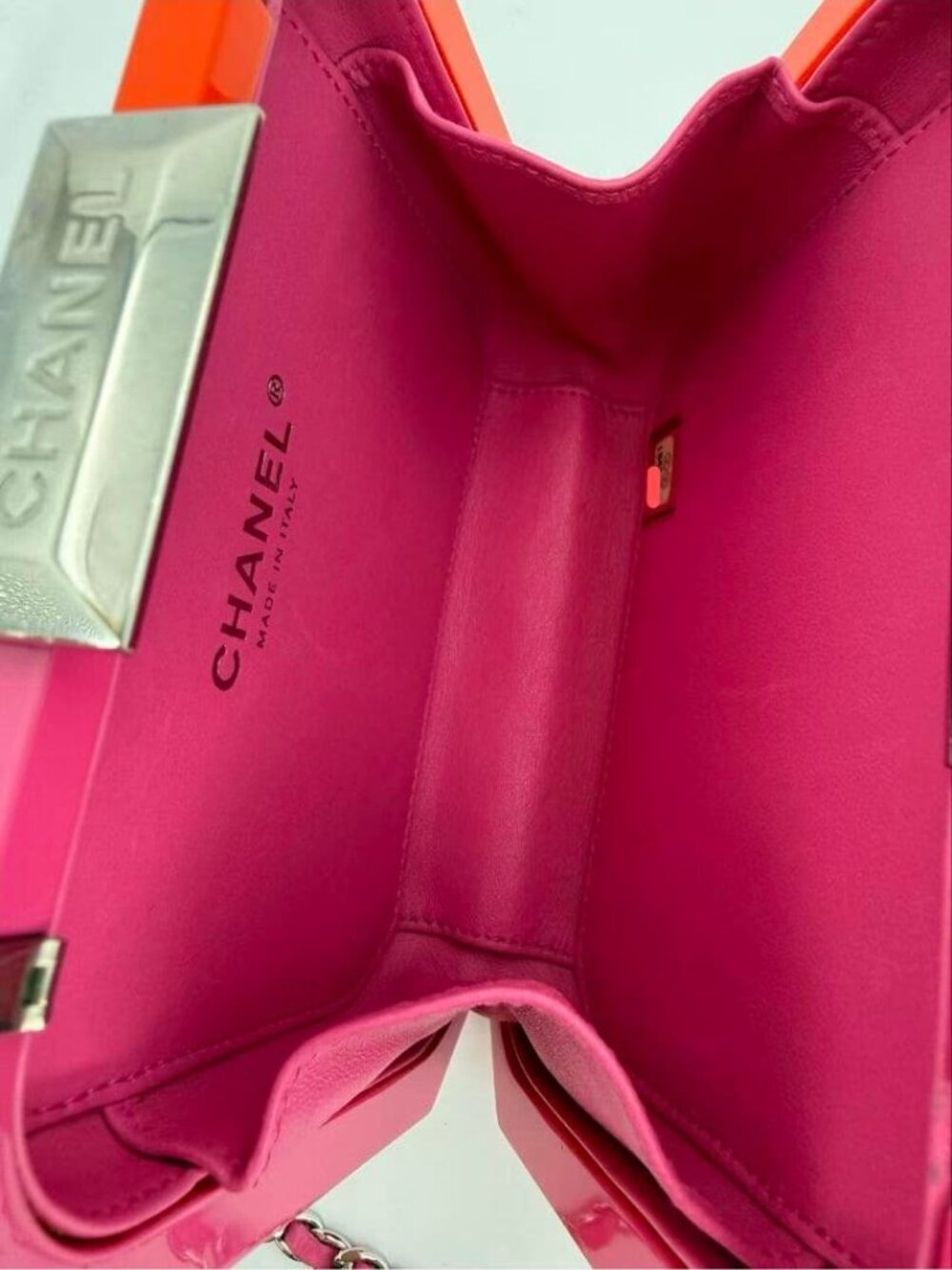 Chanel Acrylic Bicolor Flap Bag Pink - Picture 9 of 9